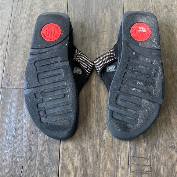 FitFlop Studded Rhinestone Sandal Womens Sz 9 Black - Picture 5 of 6